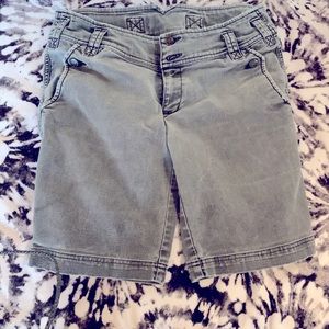 Gray denim walking shorts